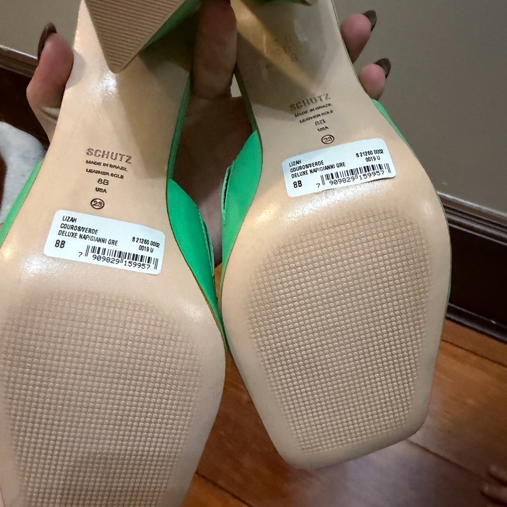 SCHUTZ Mint Green Block Heel Mules new in box - Picture 5 of 10